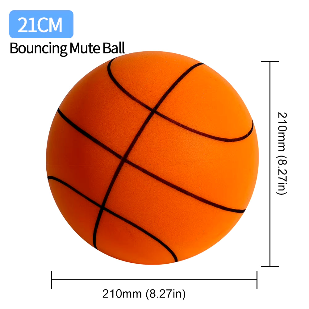 18/21/24CM Kids Bouncing Mute Ball High-Resilience Mute Dribbling Basketball Training Foam Ball 1-2Pcs Basketball Hoop Orange