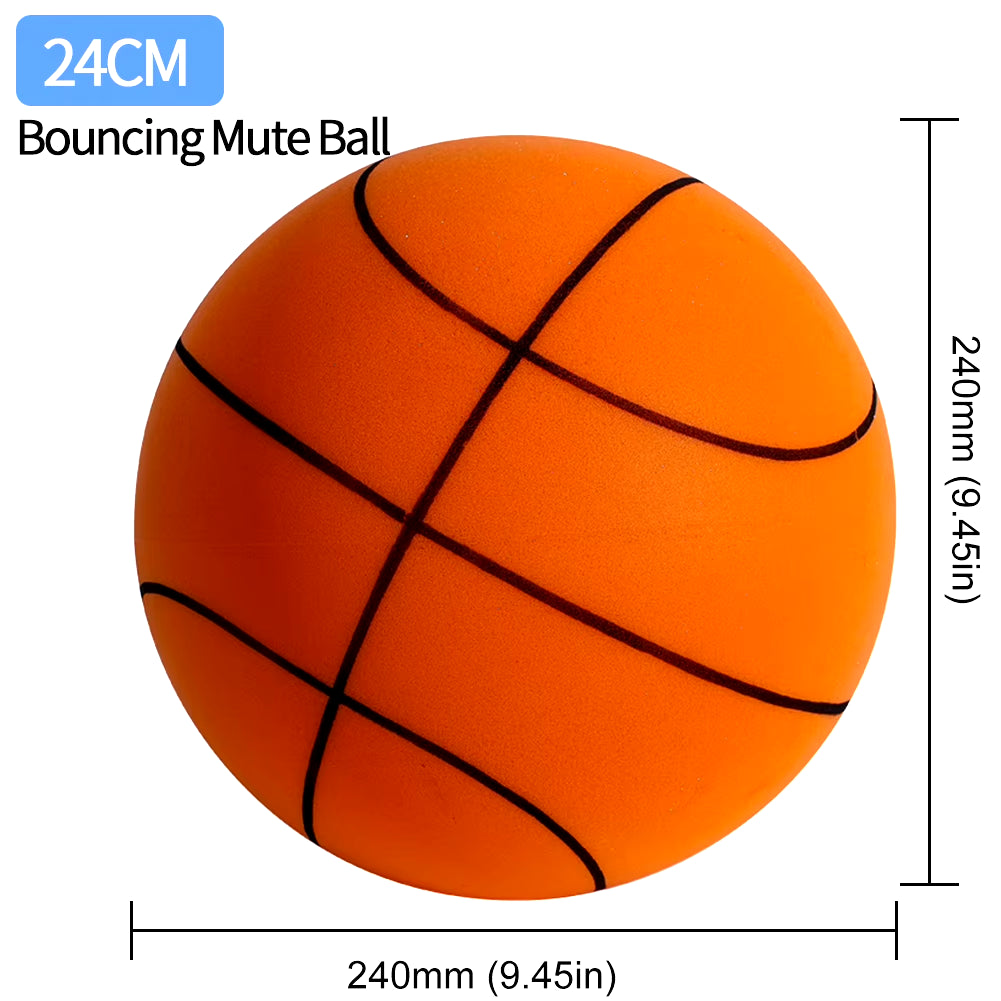 18/21/24CM Kids Bouncing Mute Ball High-Resilience Mute Dribbling Basketball Training Foam Ball 1-2Pcs Basketball Hoop Orange