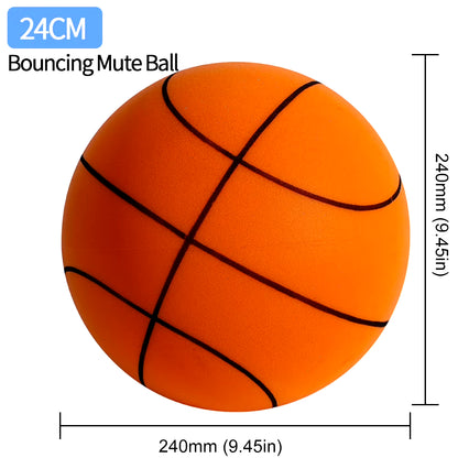 18/21/24CM Kids Bouncing Mute Ball High-Resilience Mute Dribbling Basketball Training Foam Ball 1-2Pcs Basketball Hoop Orange