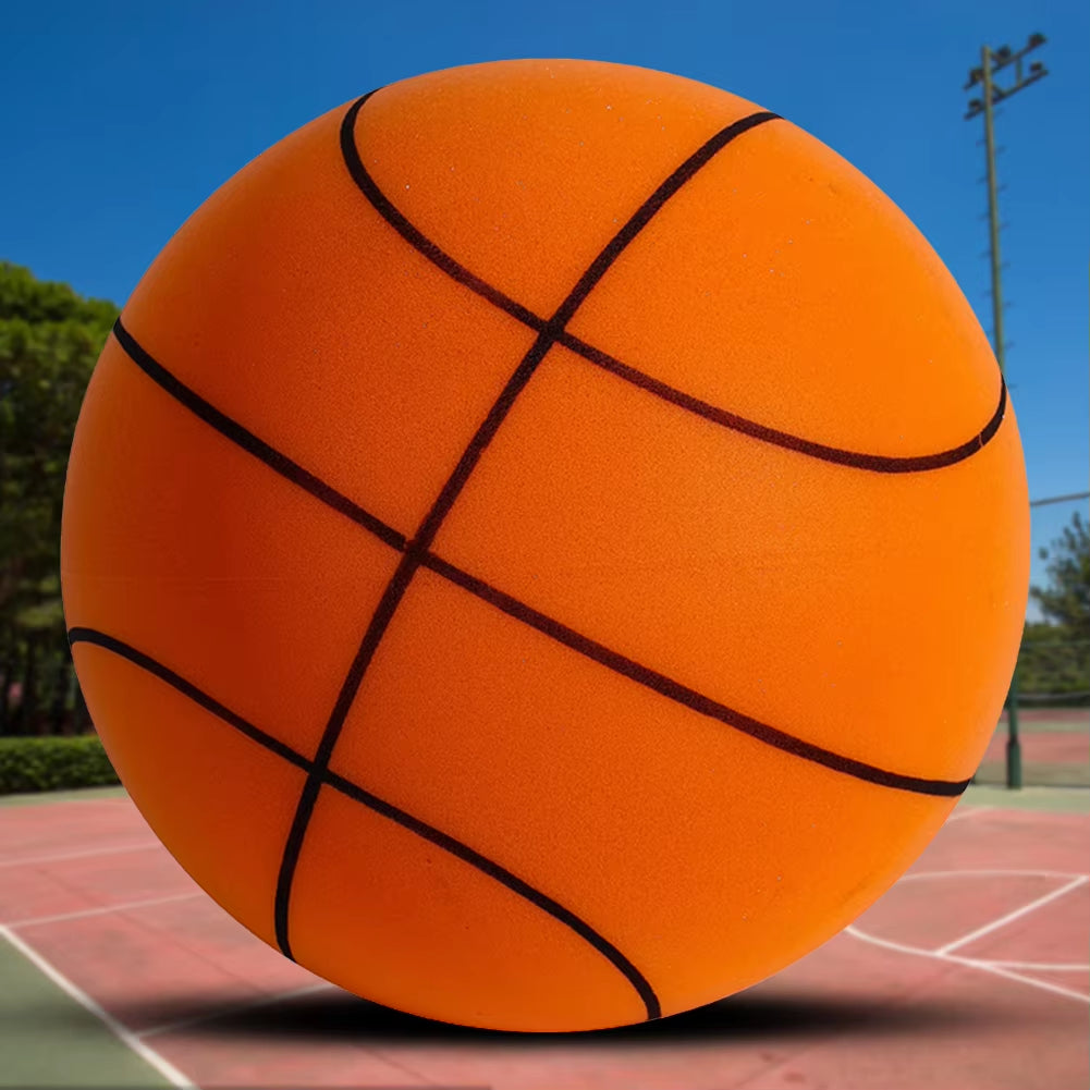 18/21/24CM Kids Bouncing Mute Ball High-Resilience Mute Dribbling Basketball Training Foam Ball 1-2Pcs Basketball Hoop Orange