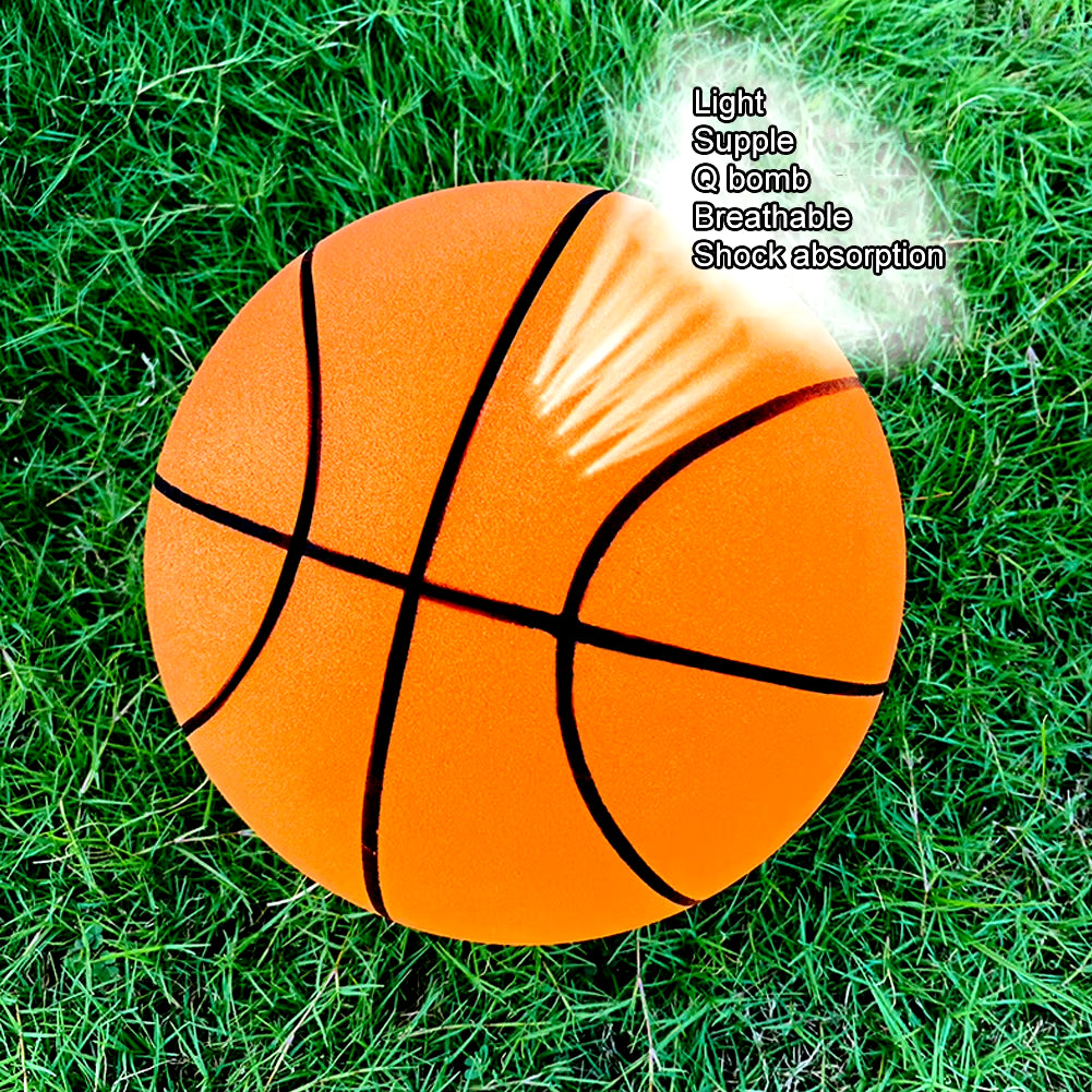 18/21/24CM Kids Bouncing Mute Ball High-Resilience Mute Dribbling Basketball Training Foam Ball 1-2Pcs Basketball Hoop Orange