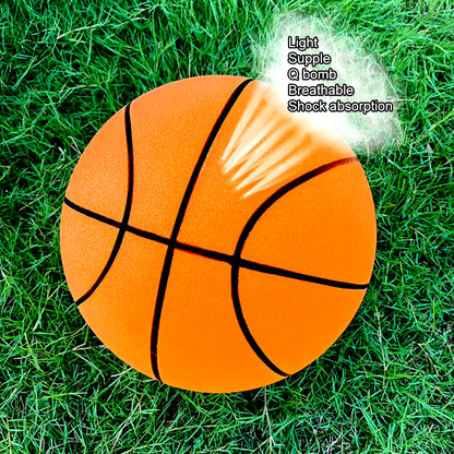 18/21/24CM Kids Bouncing Mute Ball High-Resilience Mute Dribbling Basketball Training Foam Ball 1-2Pcs Basketball Hoop Orange