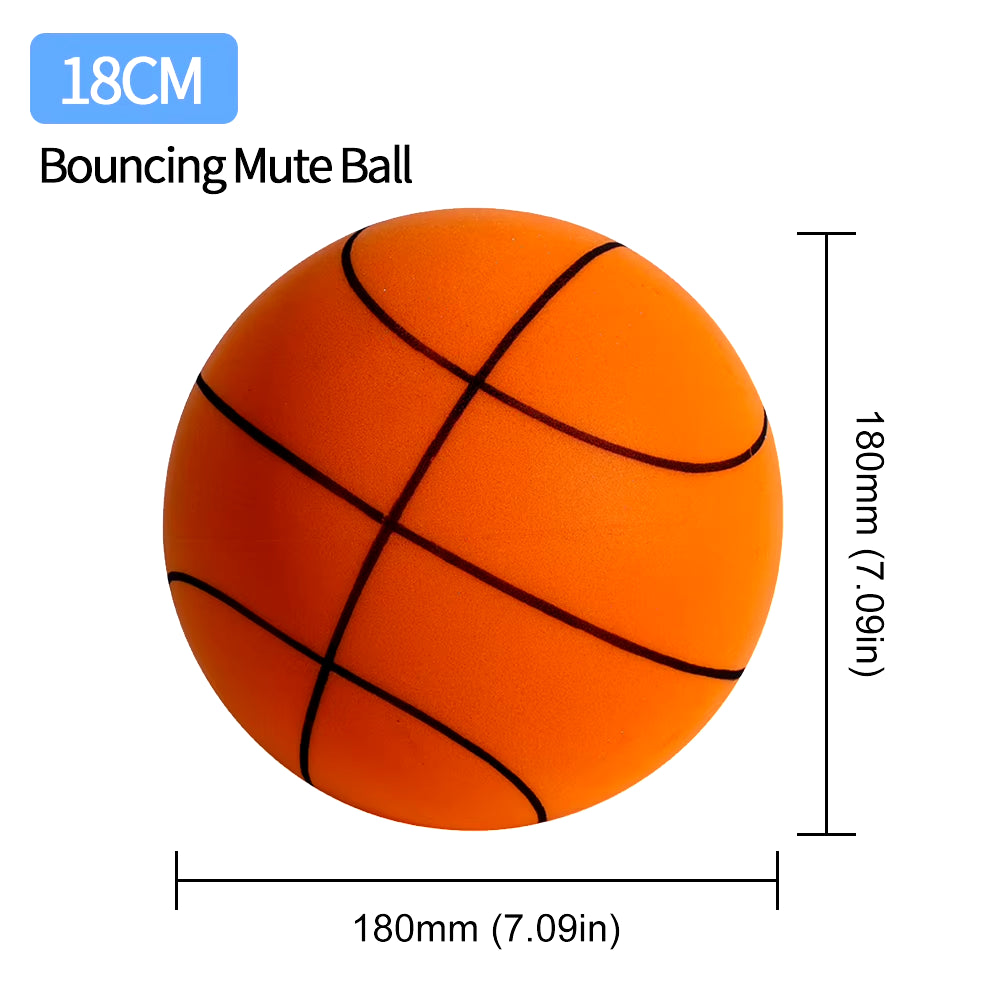 18/21/24CM Kids Bouncing Mute Ball High-Resilience Mute Dribbling Basketball Training Foam Ball 1-2Pcs Basketball Hoop Orange